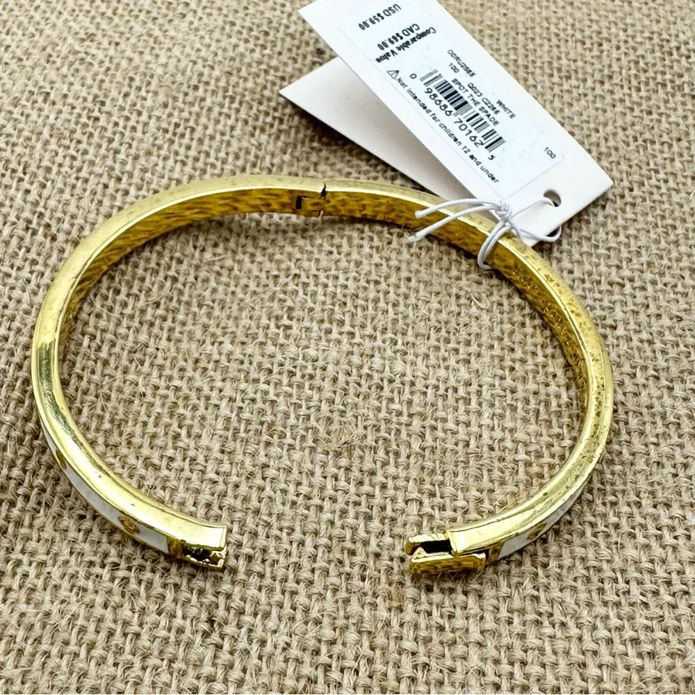 Kate Spade - Spot the Spade White Enamel Hinged Bangle Bracelet - Picture 5 of 6